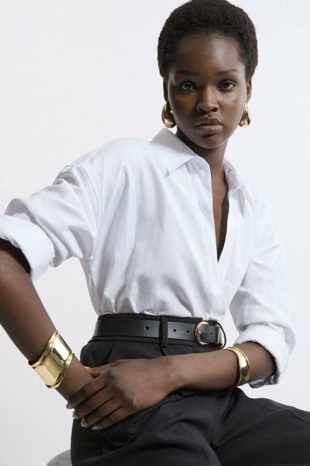 Jewelry Gold Curved Bangle Stack Karen Millen Women