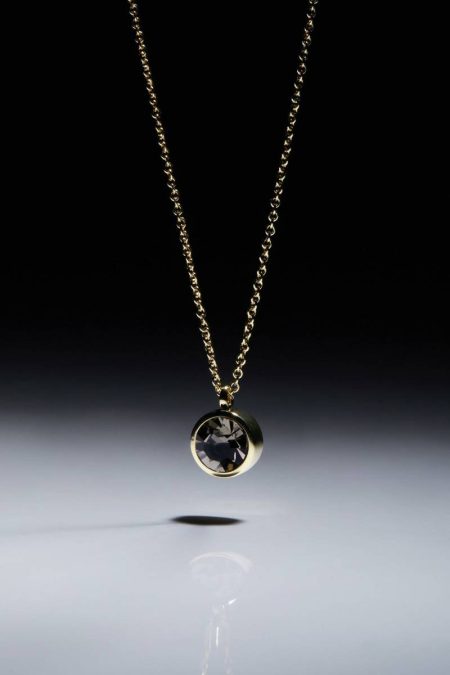 Jewelry Karen Millen Black Hand Set European Crystal Solitaire Pendant Women
