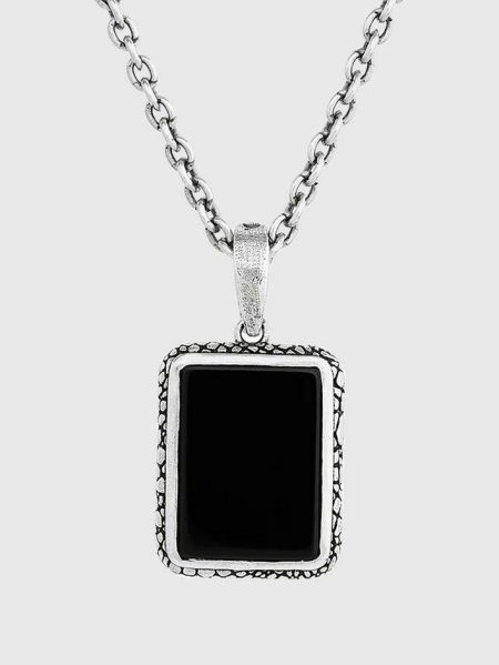 Jewelry Snakeskin Pendant Necklace Black Men John Varvatos