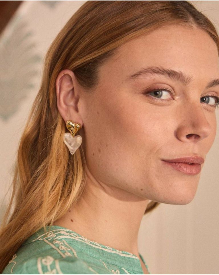 Jewelry Women Ruby Heart Earrings Polín Et Moi Gold - Image 2