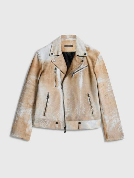 John Varvatos Chalk Chelsea Biker Men Leather Jackets