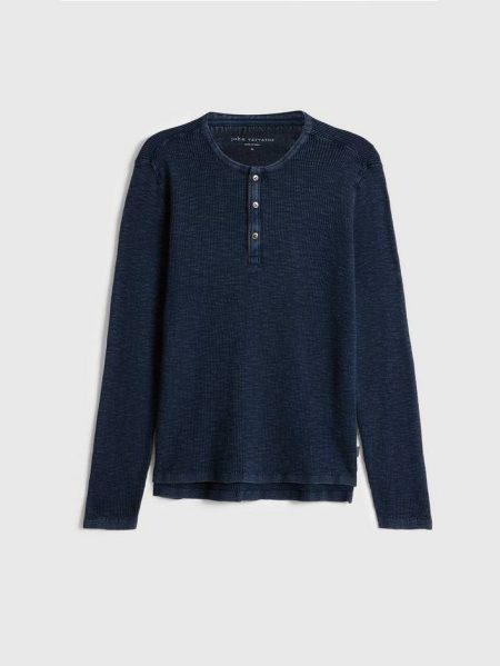 John Varvatos Henleys Men Black Memphis Waffle Henley