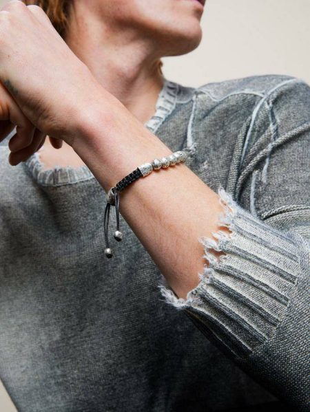 John Varvatos Jewelry Men Artisanal Silver Bracelet Silver