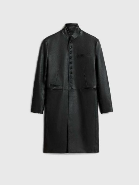 John Varvatos Leather Jackets Dolph Coat Black Men