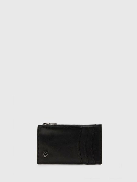 John Varvatos Long Zip Card Case Men Leather Wallets Black