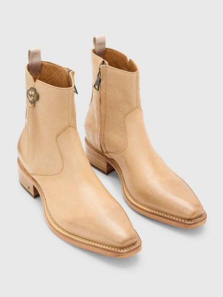 John Varvatos Men Black Walker Tassel Zip Boot Leather Boots