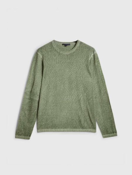 John Varvatos Men Camden Crew Light Olive Sweaters