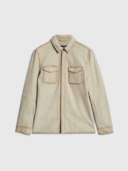 John Varvatos Mushroom Leather Jackets Izzy Shirt Jacket Men