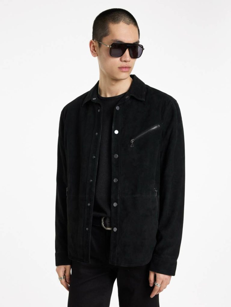 Kadd Shirt Jacket John Varvatos Black Leather Jackets Men - Image 2