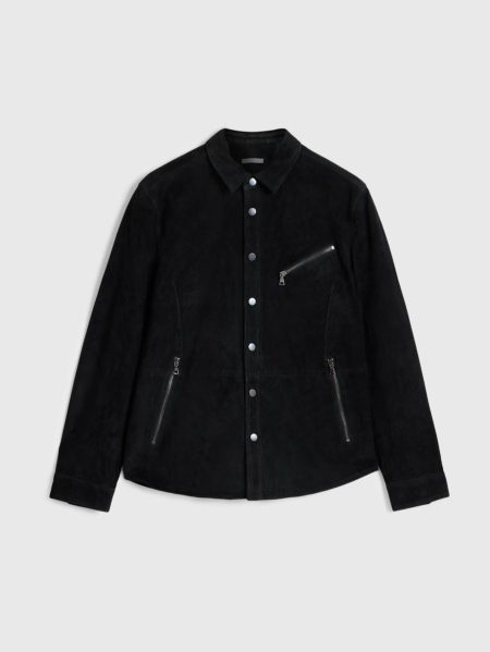 Kadd Shirt Jacket John Varvatos Black Leather Jackets Men