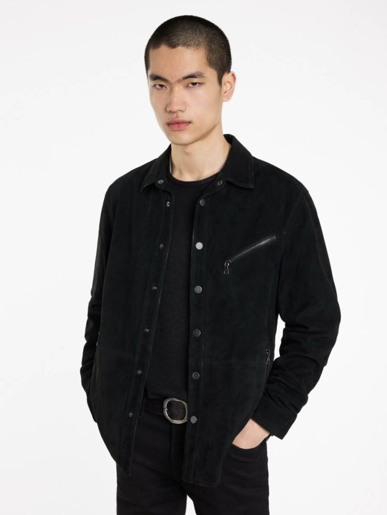 Kadd Shirt Jacket John Varvatos Black Leather Jackets Men - Image 5