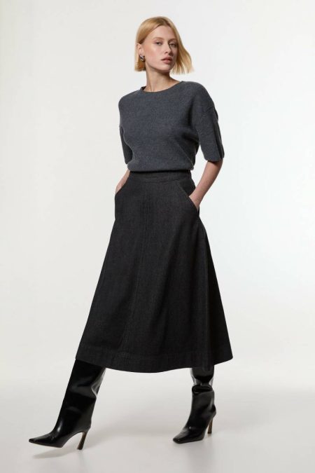 Karen Millen Indigo Women Denim Full Midi Skirt Skirts