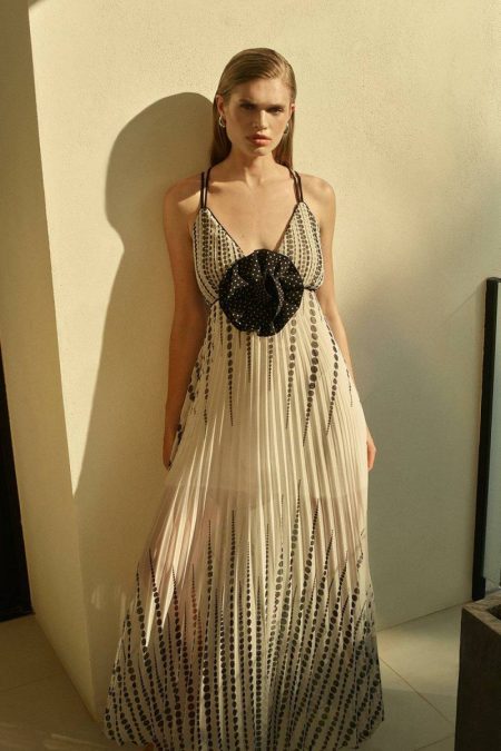 Karen Millen Maxi Dresses Rosette Spot Print Strappy Woven Maxi Dress Women