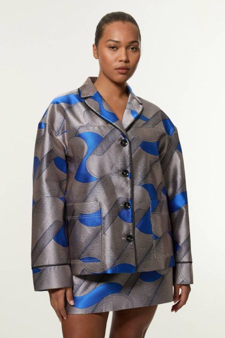 Karen Millen Multi Women Amelia Graham Plus Size Printed Tailored Jacket Tailoring