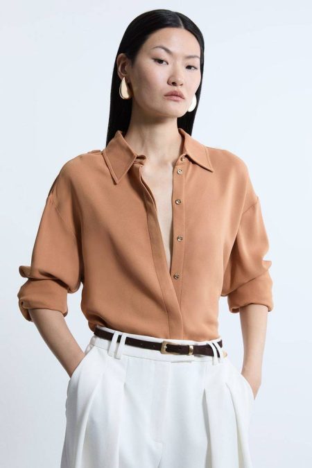 Karen Millen Suede Belt Choc Brown Women Belts