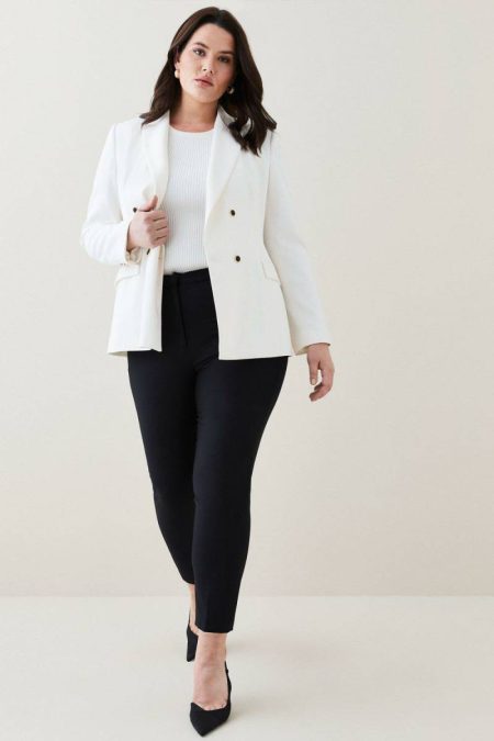 Karen Millen Suits Black Women Plus Size Essential Techno Woven Pants