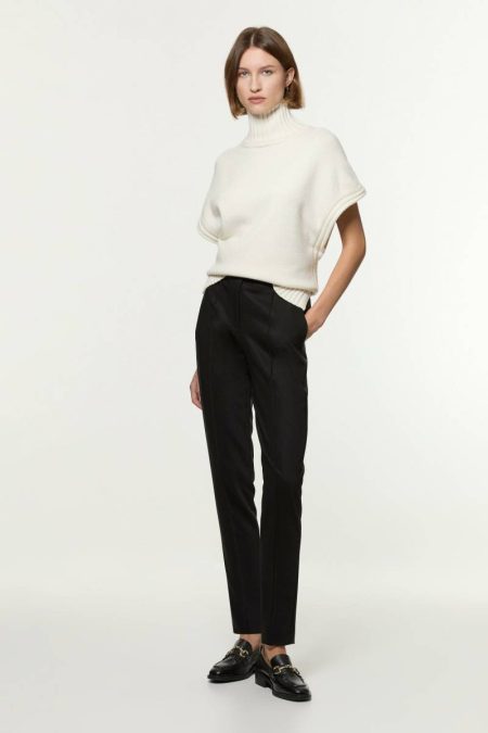 Karen Millen Tailoring Black Tailored Pintuck Straight Leg Pants Women