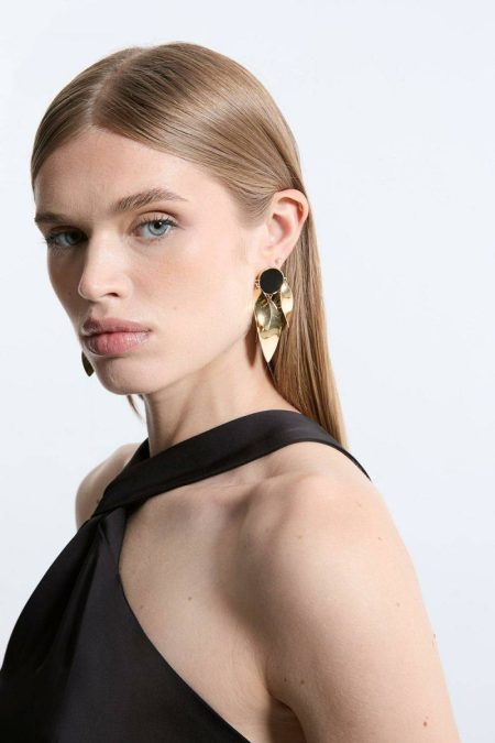 Karen Millen Tailoring Silver Women Abstract Drop Earrings
