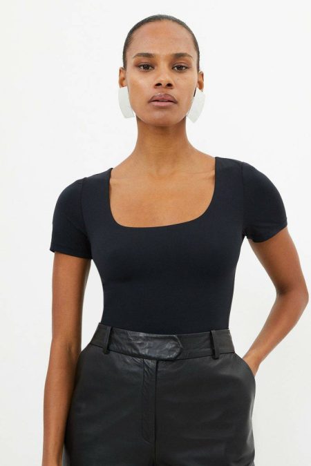 Karen Millen Tops Ivory Women Contour Jersey Tshirt