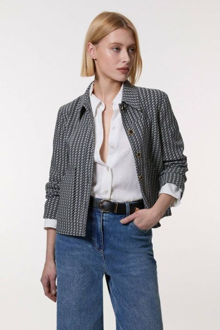 Karen Millen Two-Piece Sets Camel Jacquard Single Breasted Tailored Blazer Women