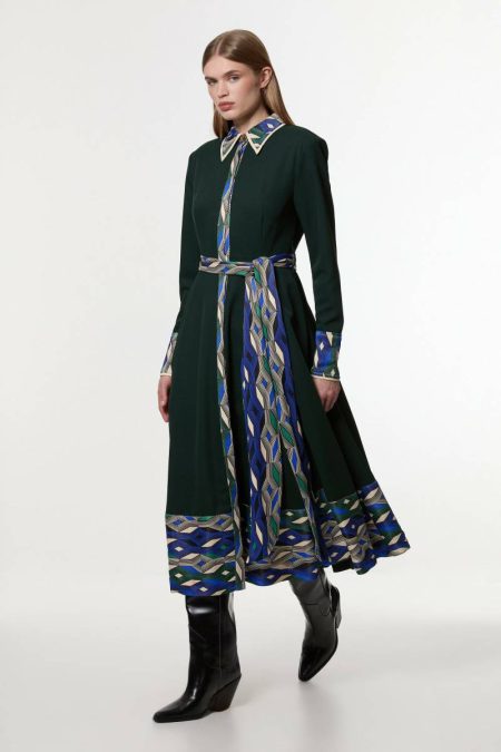 Karen Millen Women Forest Amelia Graham Petite Printed Twill Border Print Maxi Dress Maxi Dresses