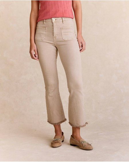 Kasandra Denim Pants Trousers Women Beige Polín Et Moi