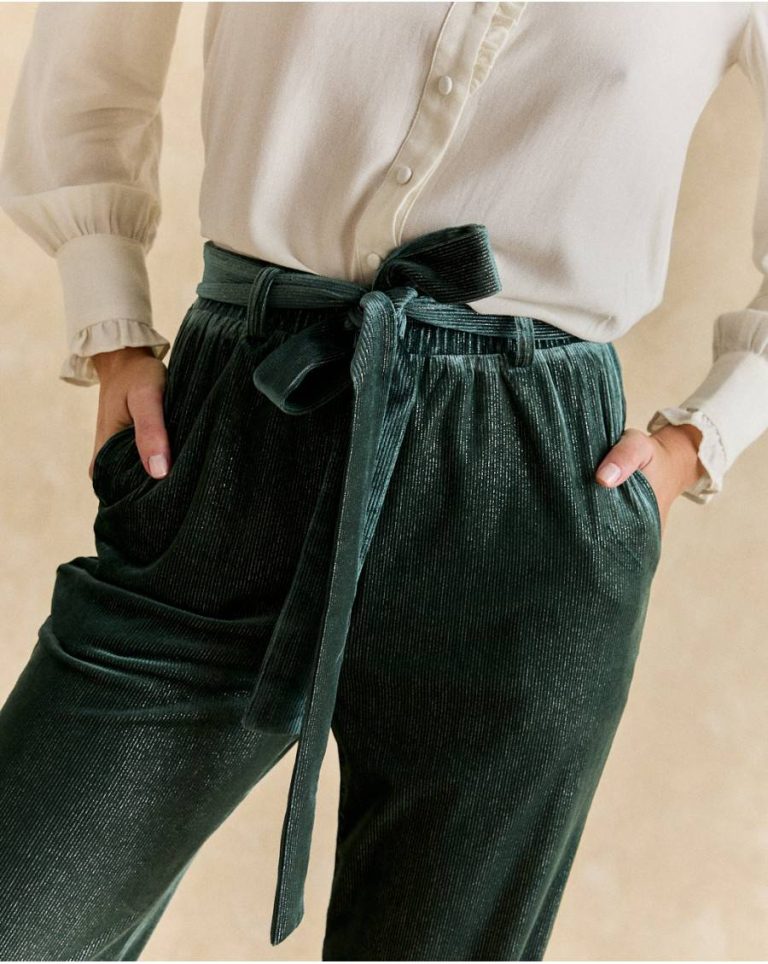 Katie Velvet Pants Eucalyptus Bottoms Polín Et Moi Women - Image 2