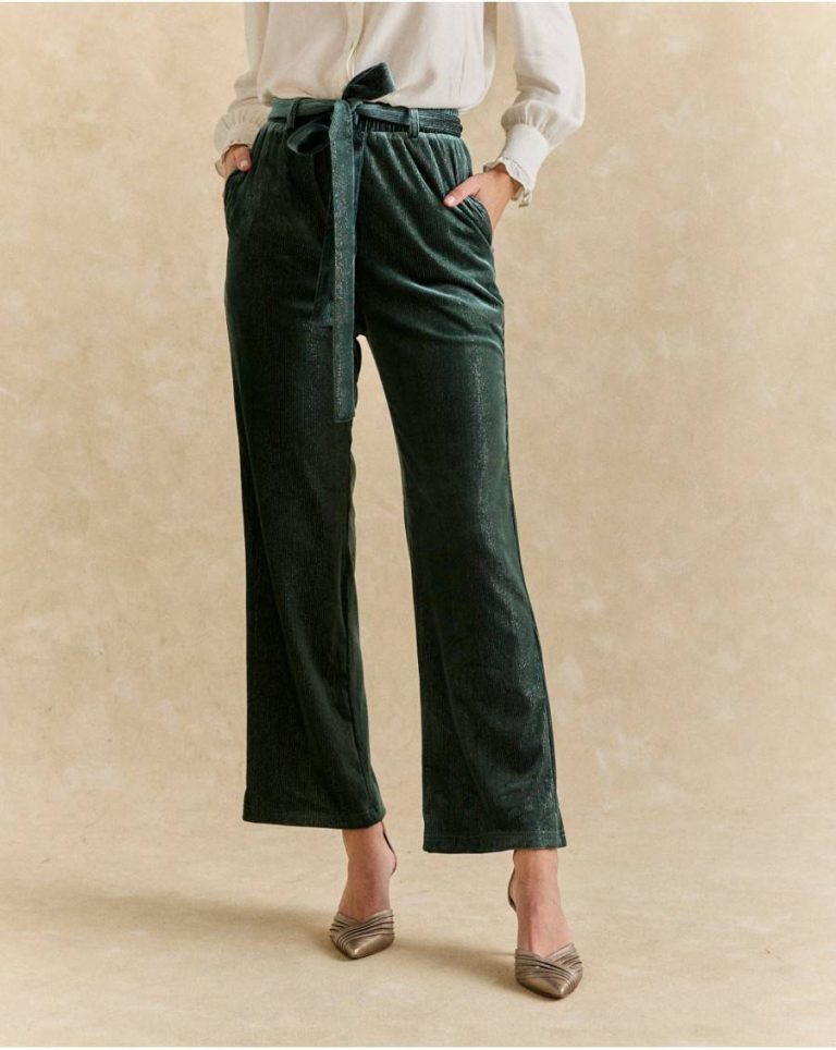 Katie Velvet Pants Eucalyptus Bottoms Polín Et Moi Women