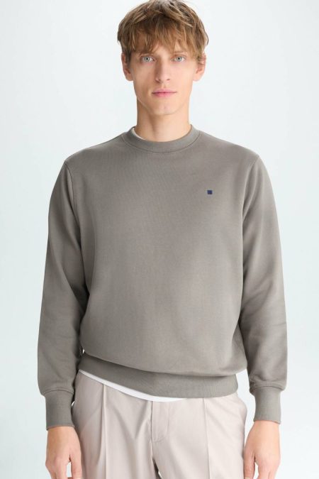 Khaki Swimwear Fleece Sweatshirt Purificacion Garci Men