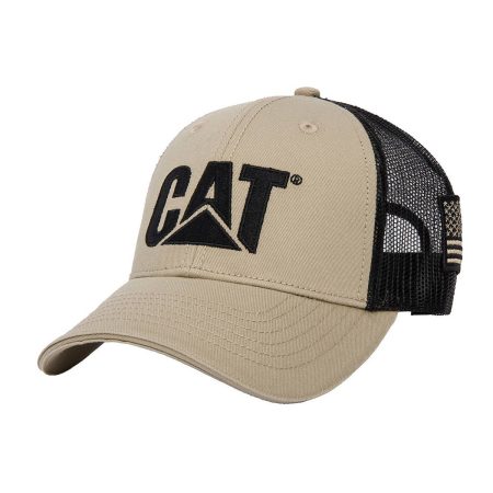 Khaki Unisex Unisex Cat Logo Flag Hat Hats & Accessories