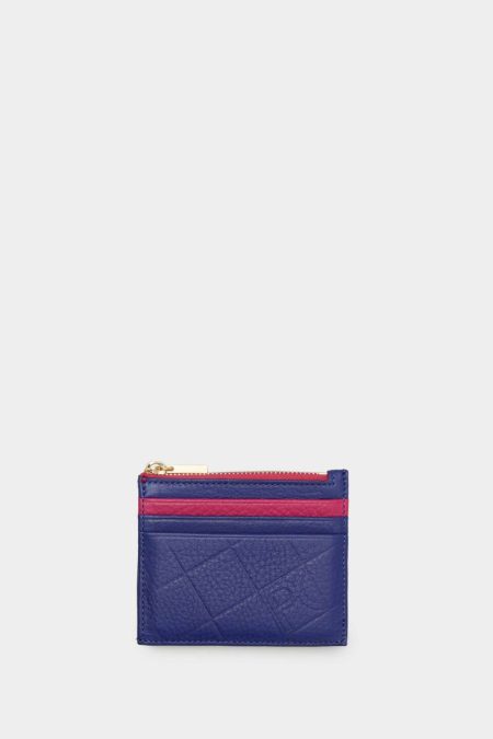 Klein Blue Stamp Zipped Card Holder Men Purificacion Garci Card Holders And Coin Purses