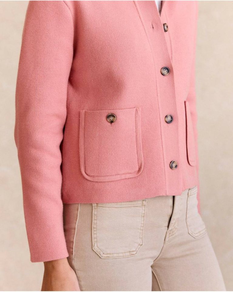 Knitted Polín Et Moi Women Short Pink Jacket Rose - Image 5
