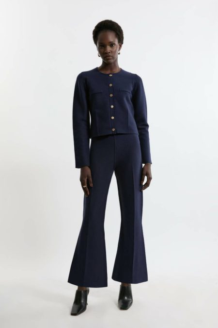 Knitwear Red Women Flared Knitted Pants Karen Millen
