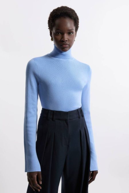 Knitwear Viscose Blend Turtle Neck Knit Sweater Women Mono Karen Millen