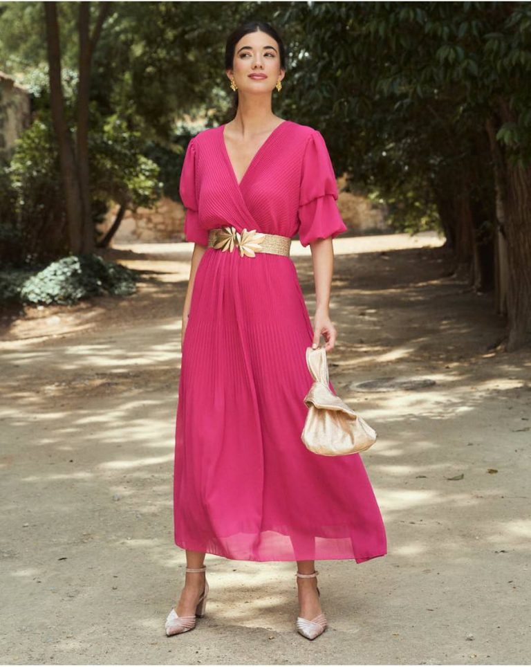 Larmia Long Dress Polín Et Moi Dresses Women Fuchsia - Image 2