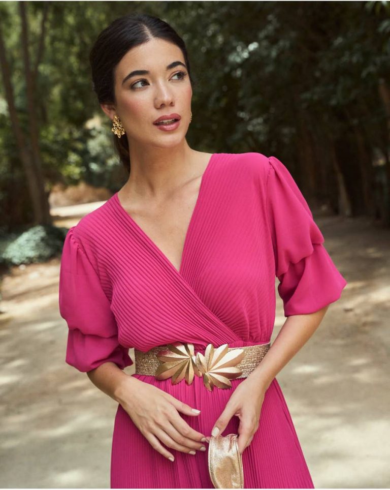 Larmia Long Dress Polín Et Moi Dresses Women Fuchsia - Image 3