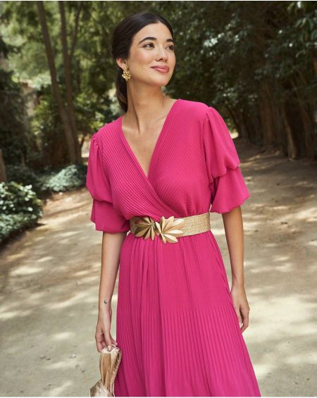 Larmia Long Dress Polín Et Moi Dresses Women Fuchsia