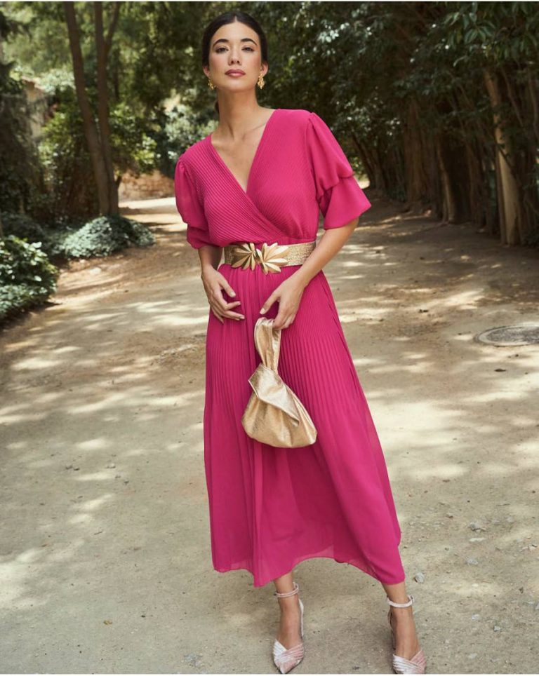Larmia Long Dress Polín Et Moi Dresses Women Fuchsia - Image 5