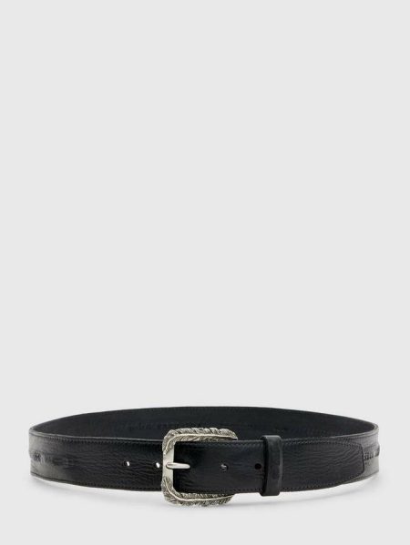 Leather Belts Men John Varvatos Lead Perry Feathered Belt
