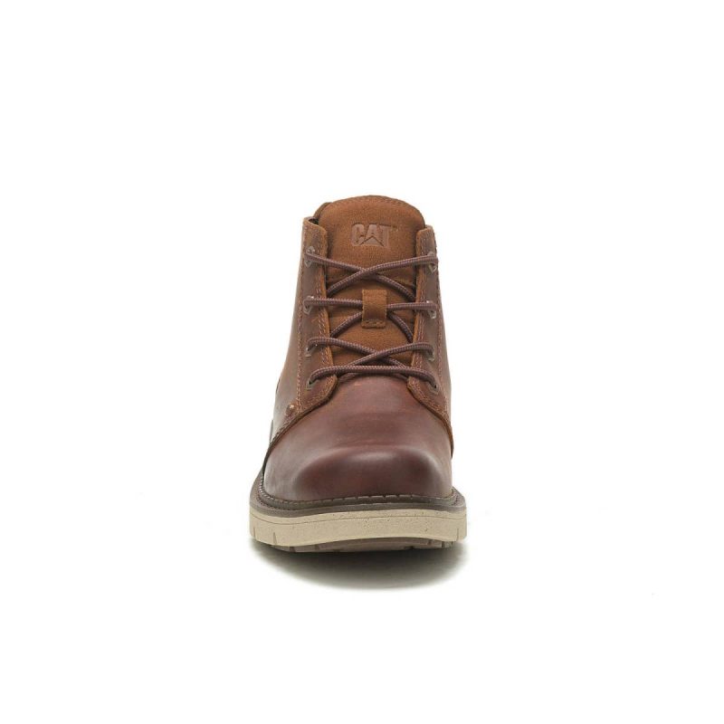 Leather Brown Men's Covert Mid Waterproof Boot Cat Boots Men - Image 3