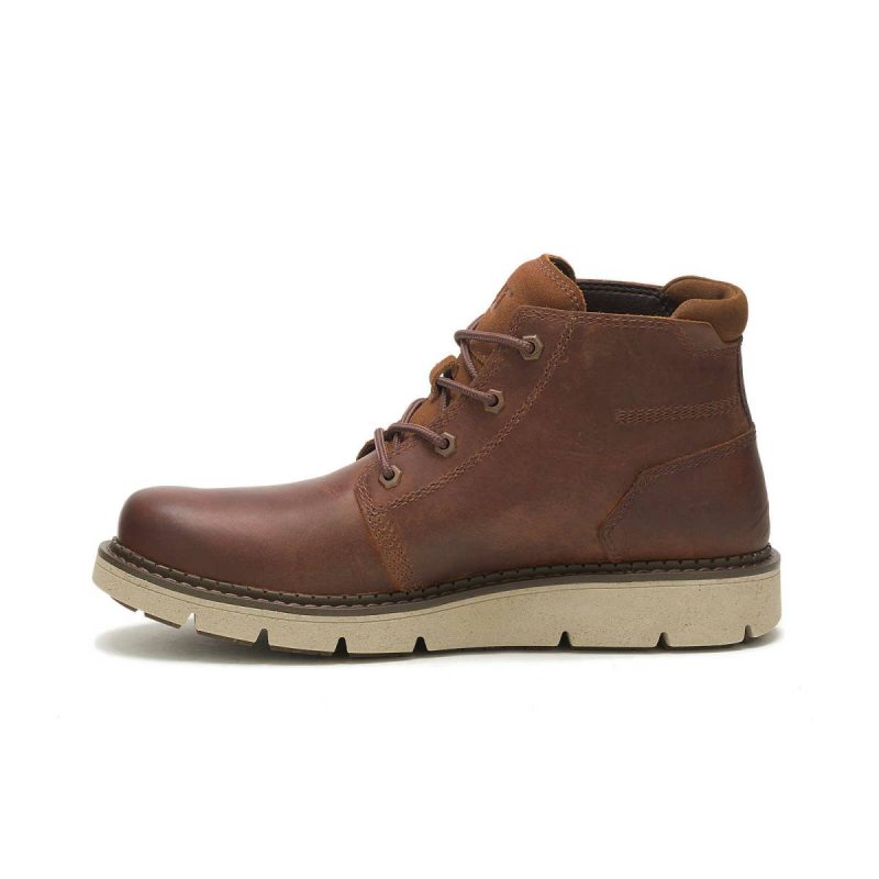 Leather Brown Men's Covert Mid Waterproof Boot Cat Boots Men - Image 4