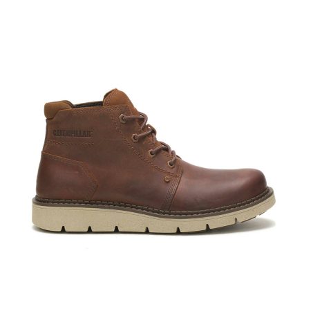 Leather Brown Men's Covert Mid Waterproof Boot Cat Boots Men