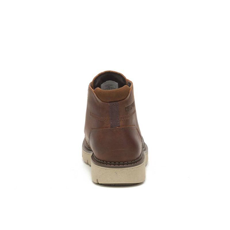 Leather Brown Men's Covert Mid Waterproof Boot Cat Boots Men - Image 5