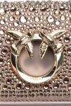 Leather Goods Beige - Iron-Light Gold Rhinestone-Detailed Micro Love Bag Clutch With Detachable Shoulder Strap Pinko - Image 5