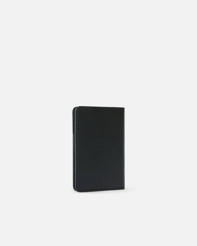 Leather Goods Pinko Galleria Smooth Leather Passport Holder Black-Light Gold - Image 2