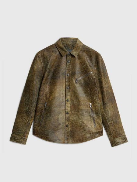 Leather Jackets Men John Varvatos Kadd Shirt Jacket Copper