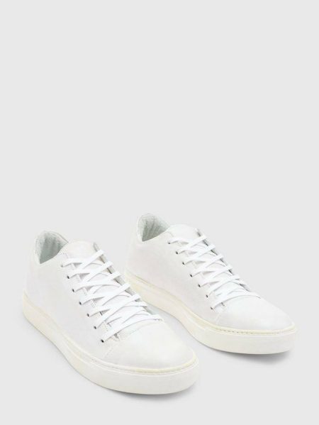 Leather Sneakers John Varvatos Black Reed Low Top Sneaker Men