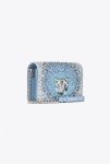 Light Sky Blue-Shiny Nickel Pinko Galleria Full-Rhinestone Mini Love Bag Click Crossbody Bags - Image 3