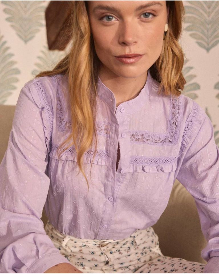 Lilac Blouses And Shirts Women Polín Et Moi Dorian Plumeti Blouse - Image 3