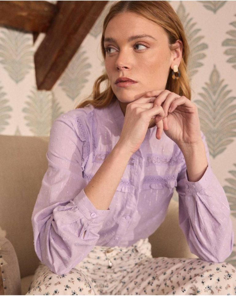 Lilac Blouses And Shirts Women Polín Et Moi Dorian Plumeti Blouse - Image 4